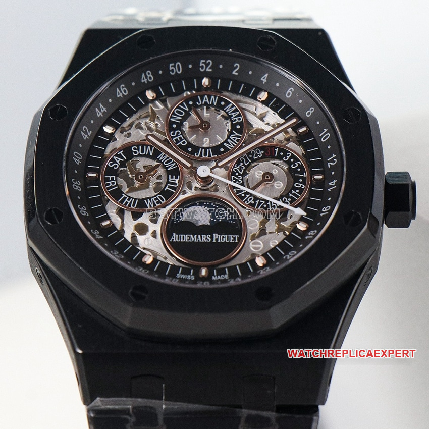Audemars PiguetRoyal Oak1:1super clone skeleton plate perpetual calendar 26585CEfront live photo