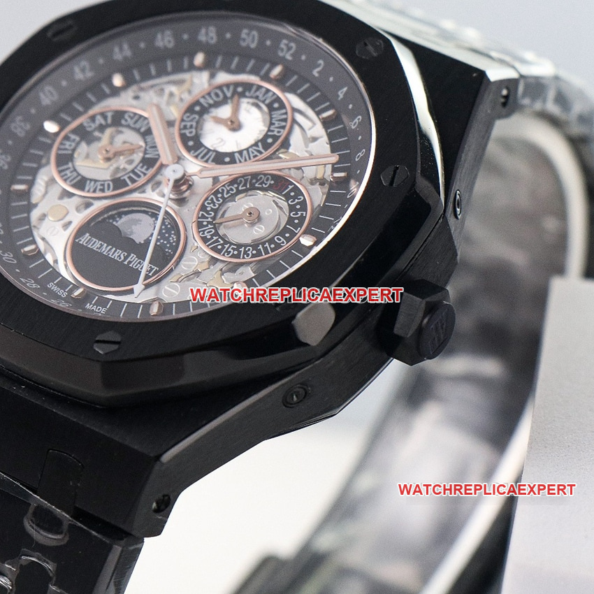 Audemars PiguetRoyal Oak1:1super clone skeleton plate perpetual calendar 26585CEside live photo