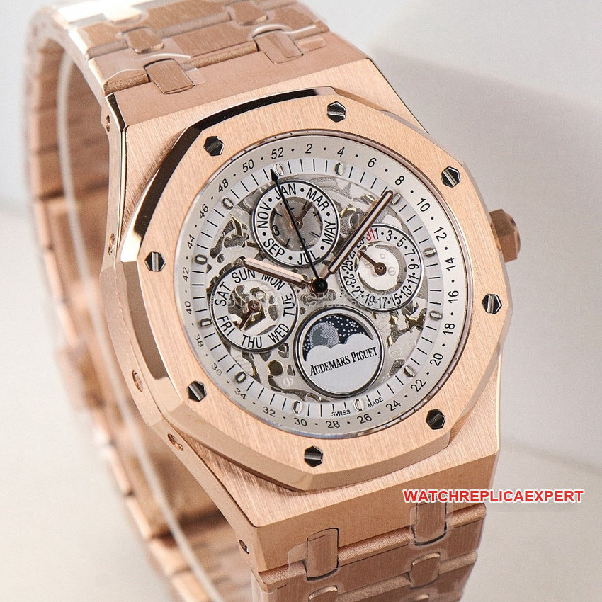 Audemars PiguetRoyal Oaktop-tier 1:1high-quality replica hollow plate rose goldfront live photo
