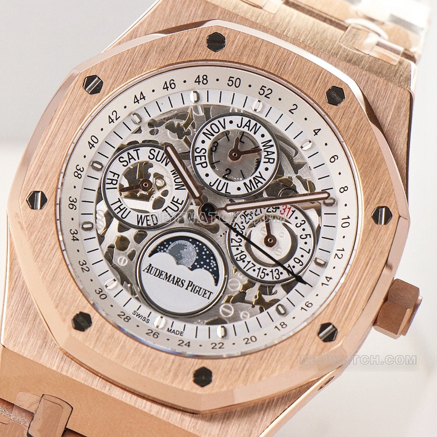 Audemars PiguetRoyal Oaktop-tier 1:1high-quality replica hollow plate rose goldfront live photo