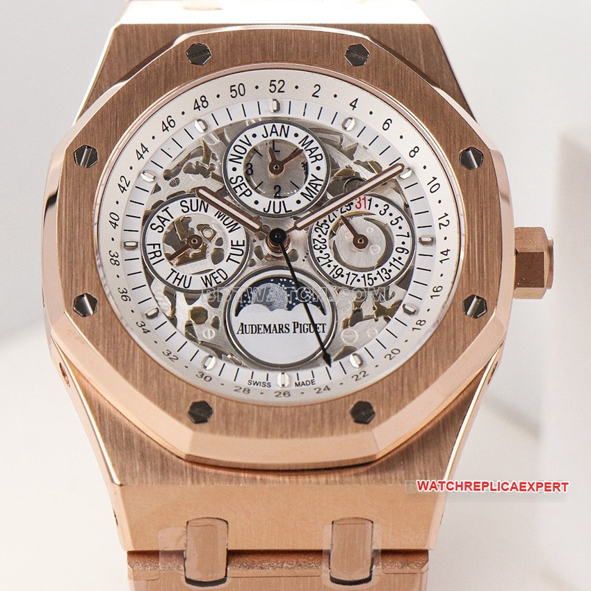 Audemars PiguetRoyal Oaktop-tier 1:1high-quality replica hollow plate rose goldfront live photo