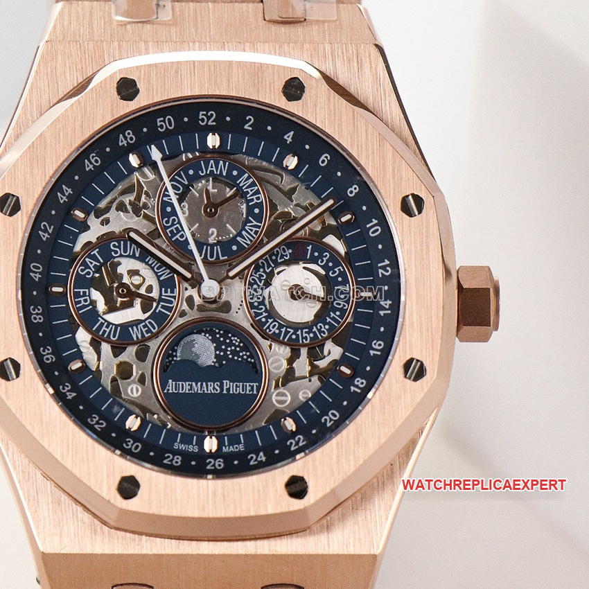 Audemars PiguetRoyal Oaktop-tier 1:1super clone black hollow plate rose goldfront live photo