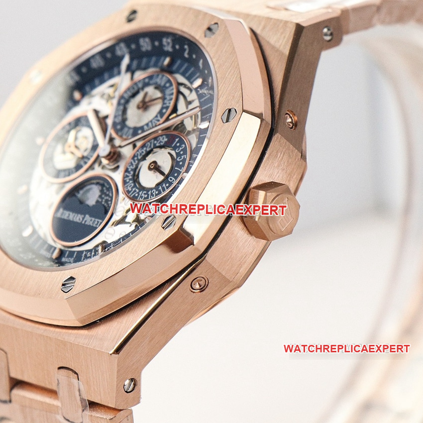 Audemars PiguetRoyal Oaktop-tier 1:1super clone black hollow plate rose goldside live photo