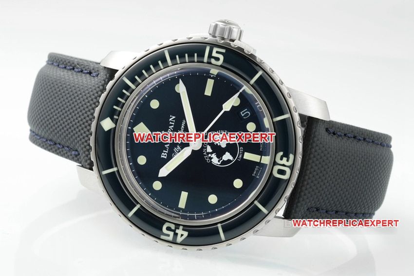 ZF FactoryBlancpain Fifty Fathoms 1:1top-tier replicablack dial5008side live photo