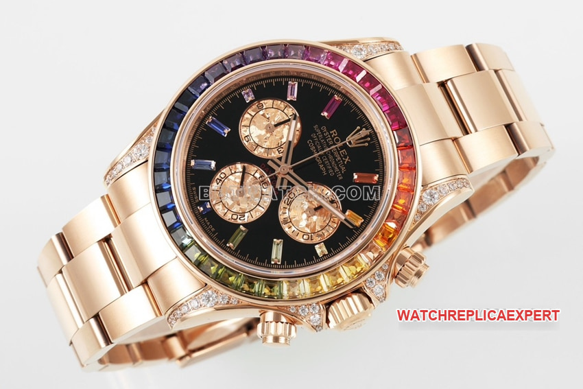 ZF FactoryRolexDaytonatop-tier 1:1super clone rainbow di rose gold116595 RBOWfront live photo