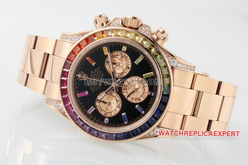 ZF FactoryRolexDaytonatop-tier 1:1super clone rainbow di rose gold116595 RBOWfront live photo
