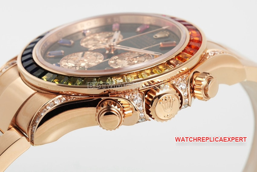 ZF FactoryRolexDaytonatop-tier 1:1super clone rainbow di rose gold116595 RBOWside live photo