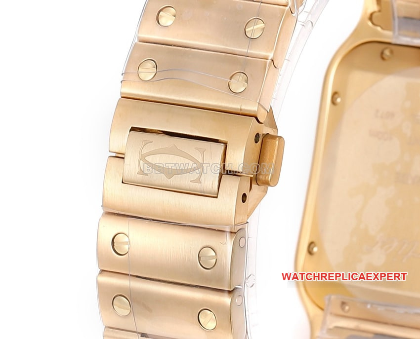 THB factory Cartier Santos super clonewhite dialyellow golddiamond bezelsteel bracelet bracelet live photos