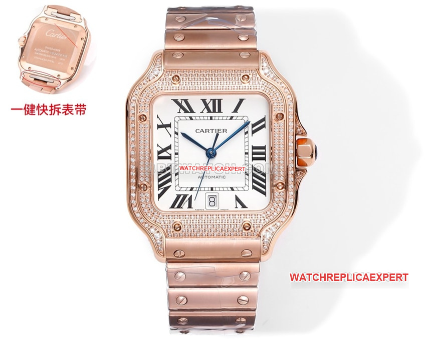 THB factory Cartier Santos Original Factory top-tier Collectgray white dialdiamond bezelsteel bracelet model front live photo