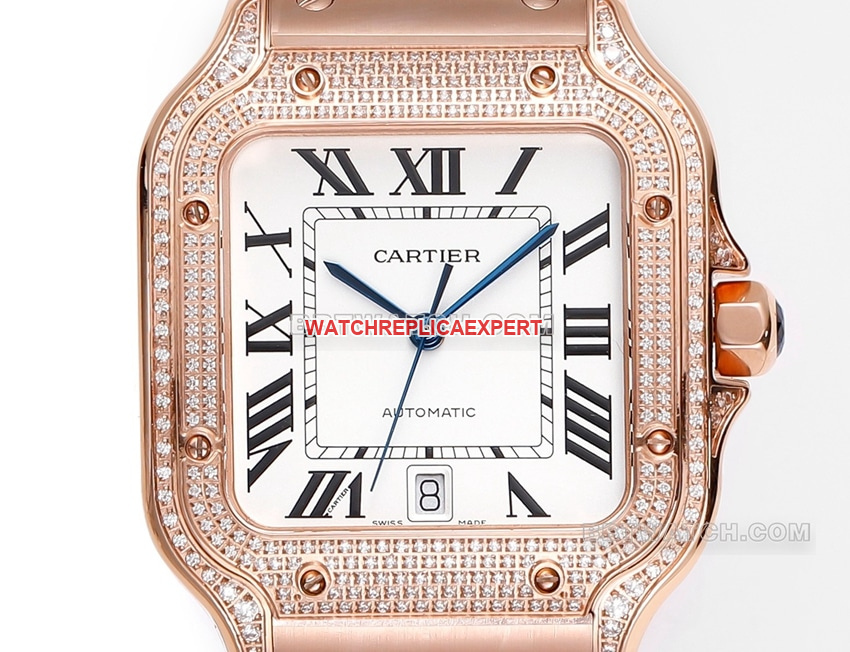 THB factory Cartier Santos Original Factory top-tier Collectgray white dialdiamond bezelsteel bracelet model front live photo