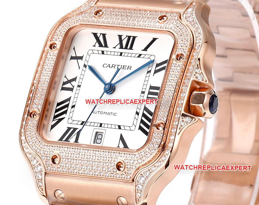 THB factory Cartier Santos Original Factory top-tier Collectgray white dialdiamond bezelsteel bracelet model side live photo