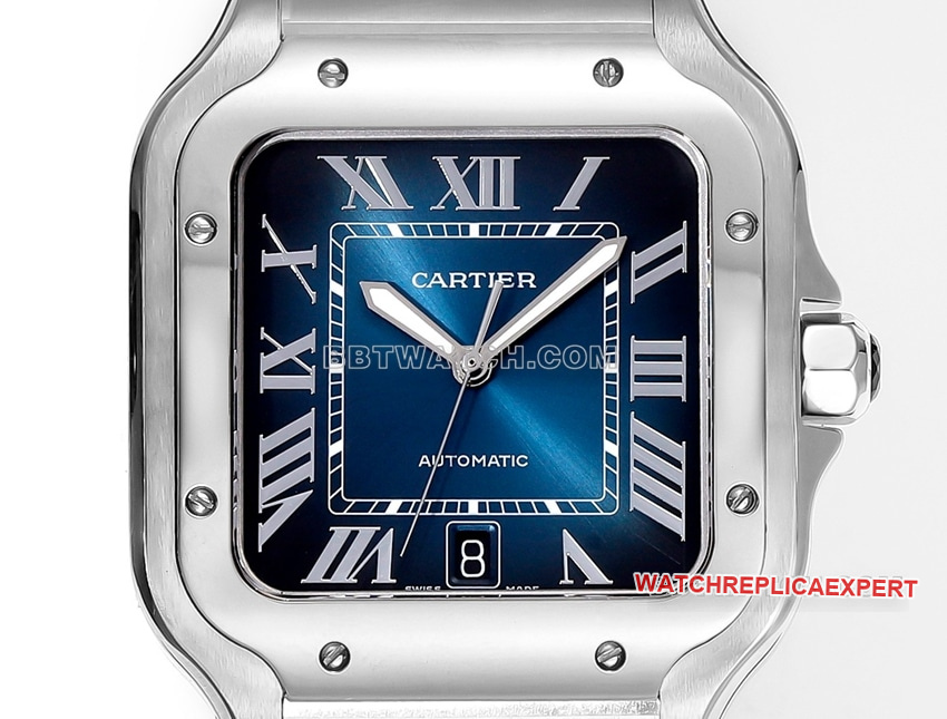 THB factory Cartier Santos super A super clone blue and green disk steel strap models front real picture