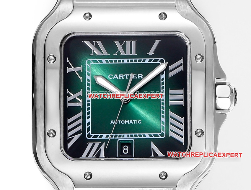 THB factory Cartier Santos super A super clone blue and green disk steel strap models front real picture