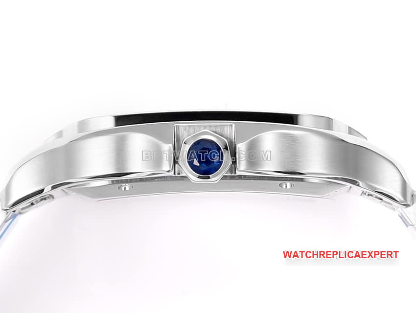 THB factory Cartier Santos super A super clone blue and green disk steel belt side actual picture