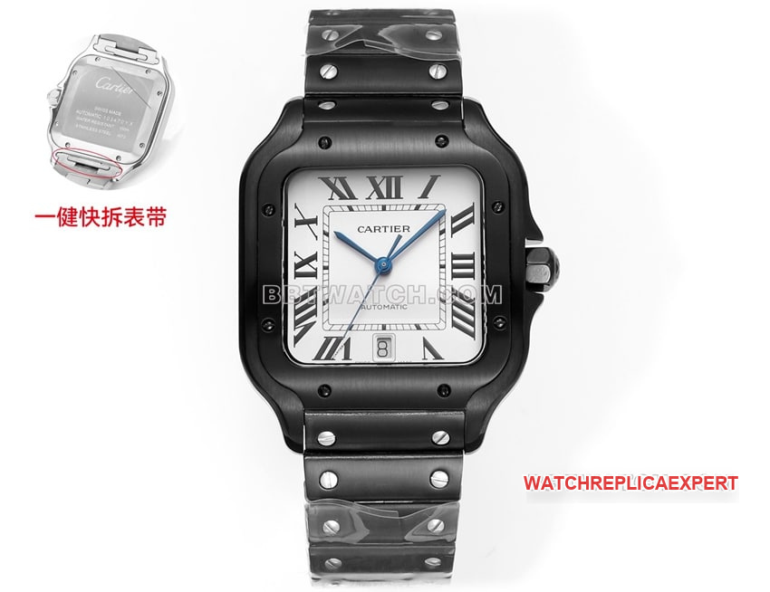 Cartier THB Factory Santos Top One-to-One Replica Black and White Dial Mechanical Steel Strap Models