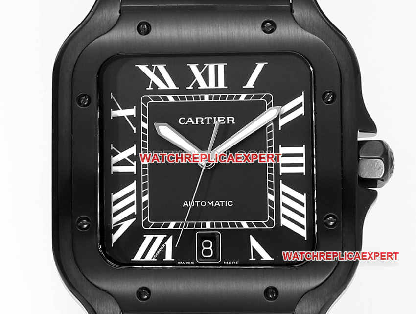THB factory Cartier Santos top-tier 1:1high-quality replica black white dialsteel bracelet front live photo