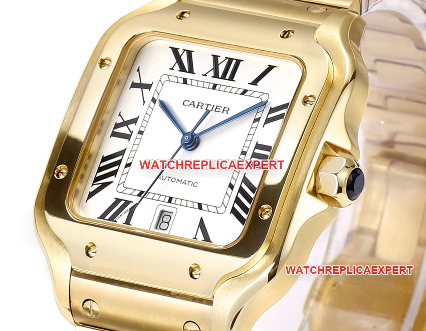 THB factory Cartier Santos top-tier replicawhite dialyellow goldsteel bracelet side live photo