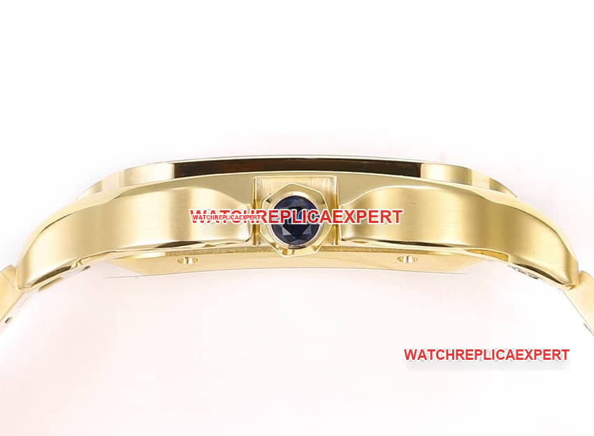 THB factory Cartier Santos top-tier replicawhite dialyellow goldsteel bracelet side live photo