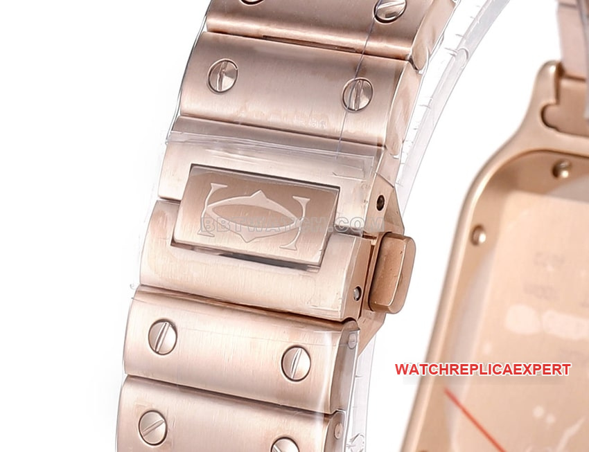 THB factory Cartier Santos Original Factory super clonewhite dialrose goldsteel bracelet bracelet live photos