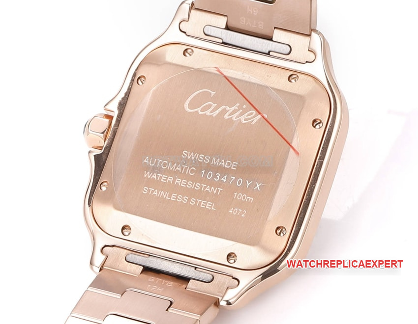 THB factory Cartier Santos Original Factory super clonewhite dialrose goldsteel bracelet caseback live photo