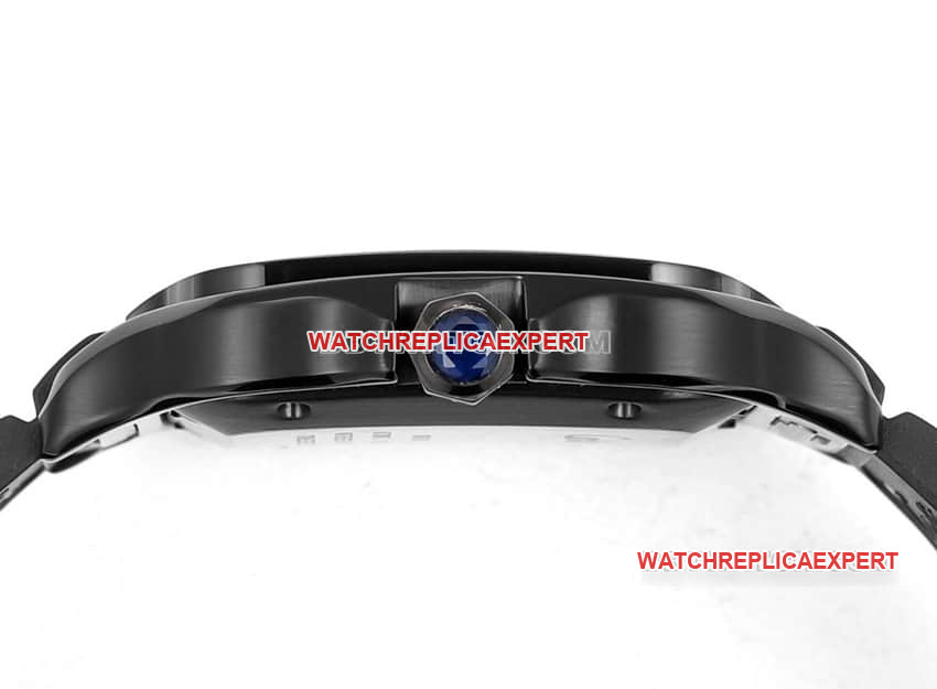 THB factory Cartier Santos super cloneblack dial rubber model side live photo