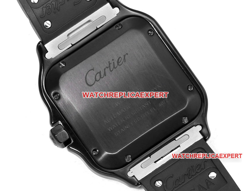 THB factory Cartier Santos super cloneblack dial rubber caseback live photo
