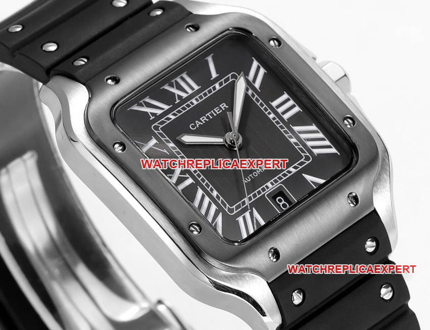 THB factory Cartier Santos Original Factory top-tier Collectgray blue dial rubber model side live photo