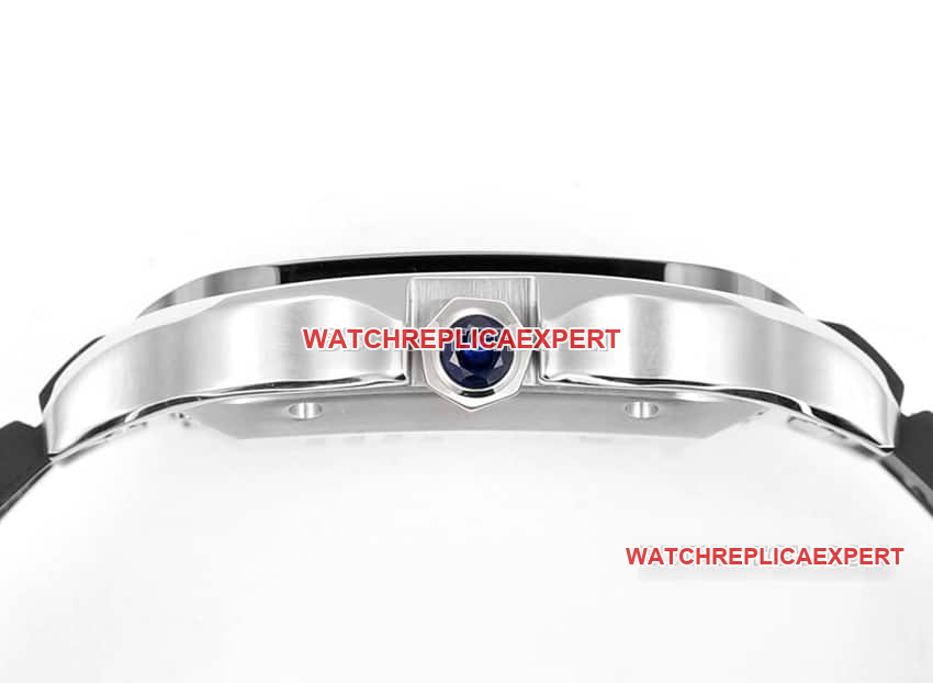 THB factory Cartier Santos Original Factory top-tier Collectgray blue dial rubber model side live photo