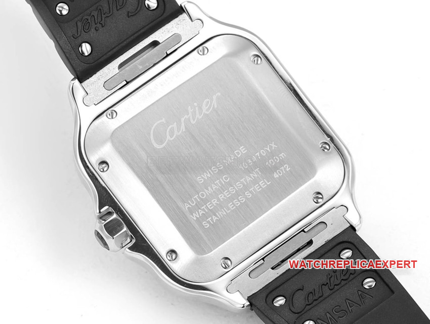 THB factory Cartier Santos Original Factory top-tier Collectgray blue dial rubber model caseback live photo