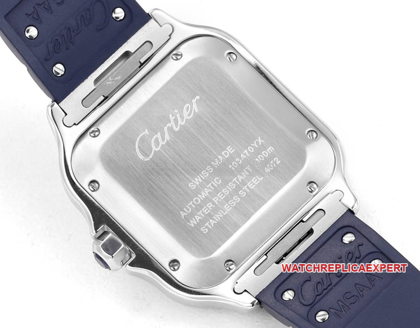 THB factory Cartier Santos top-tier 1:1high-quality Collectblue white dial rubber caseback live photo