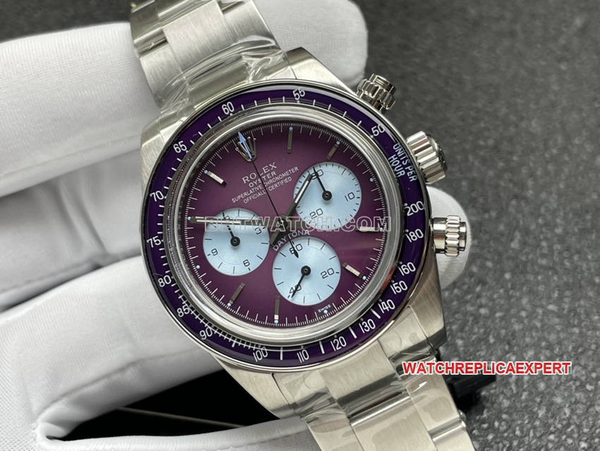 ADG factory Rolex Daytonatop-tier 1:1super clone purple plate chronographsteel bracelet front live photo
