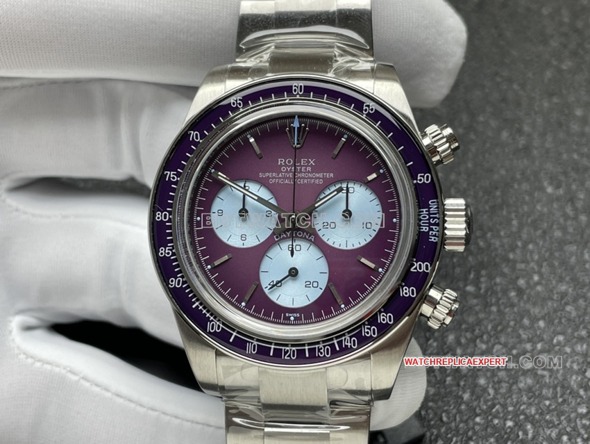 ADG factory Rolex Daytonatop-tier 1:1super clone purple plate chronographsteel bracelet front live photo