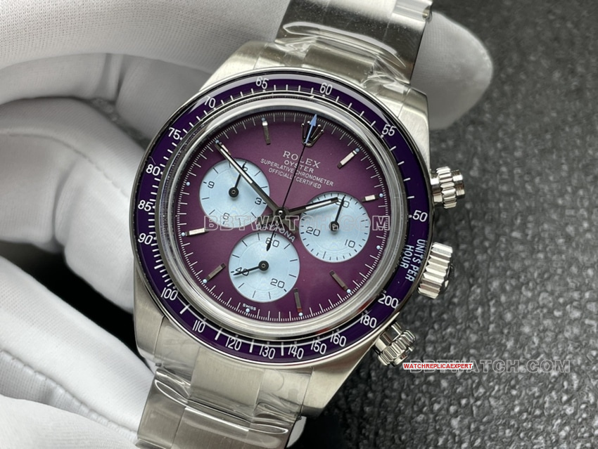ADG factory Rolex Daytonatop-tier 1:1super clone purple plate chronographsteel bracelet front live photo