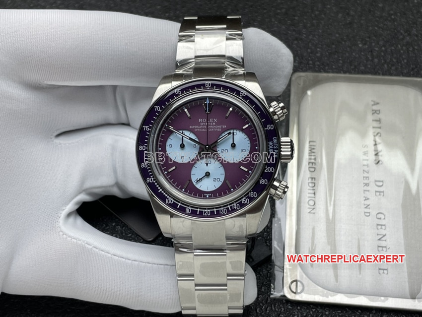 ADG factory Rolex Daytonatop-tier 1:1super clone purple plate chronographsteel bracelet front live photo