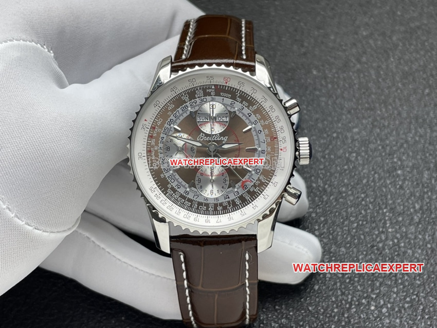 BLS Factory Breitling Navitimer Aviation Chronograph Ewiger Kalender Braunes Zifferblatt 1:1 Top Replica Aktuelles Video