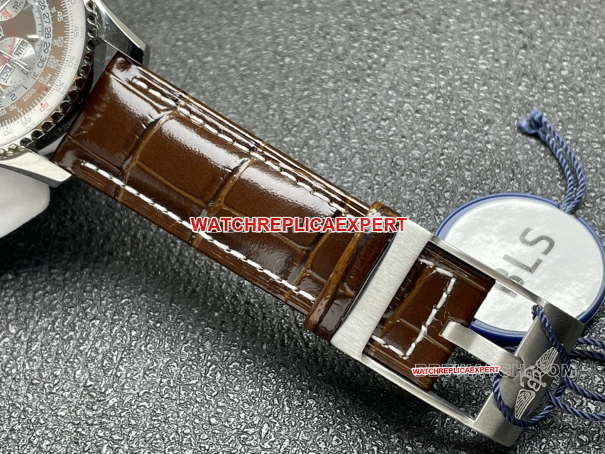 BLS factory Breitling aviation chronograph1:1super clone brown plate perpetual calendar leather strap model braceletlive photos