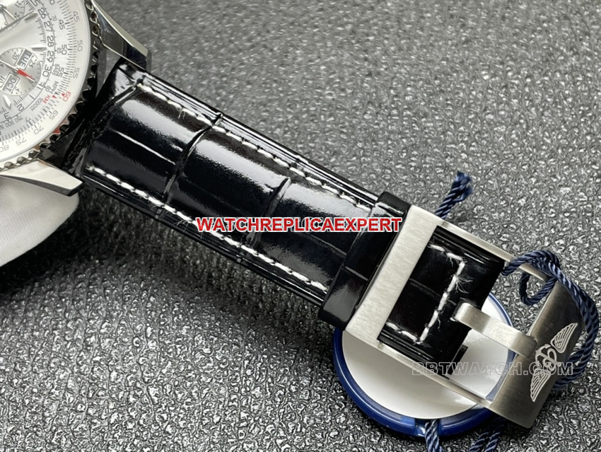 BLS factory Breitling aviation chronographtop-tier 1:1high-quality replicasilver dial perpetual calendar leather strap model braceletlive photos