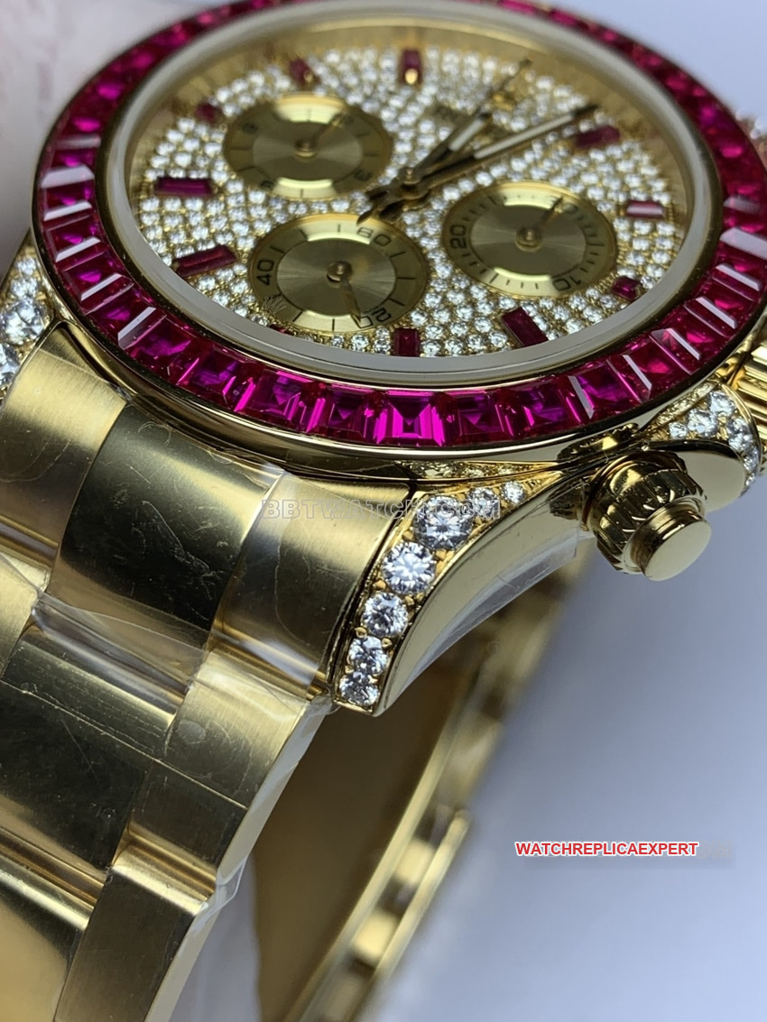 RolexDaytonatop-tier Collectdiamond bezelellow goldsteel bracelet front live photo