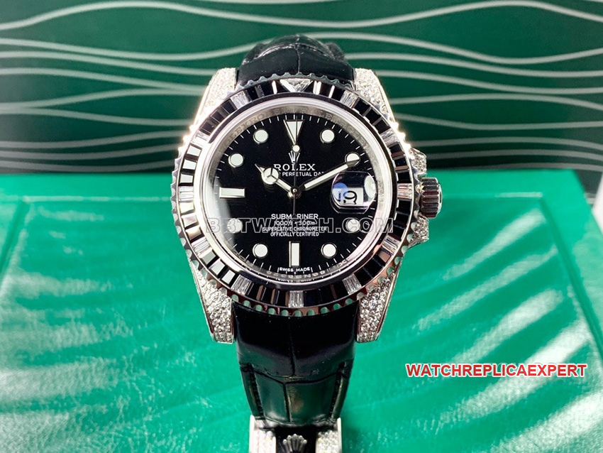 Rolex Submariner Black Dial Diamond Bezel 1:1 Super Clone Men's Watch Authentic Video