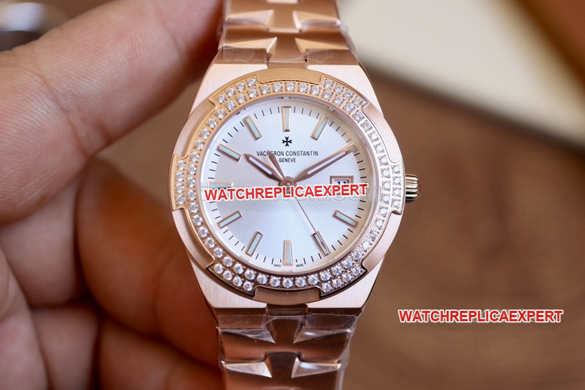 CC Factory Vacheron Constantin Vertical Top Replica Silver Plate Pink Gold Quartz Watch 1225V Vacheron Constantin