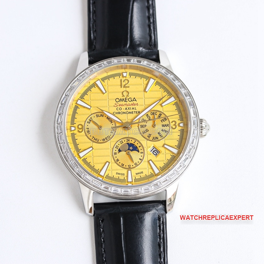 Omega Seamaster Réplica Premium 1:1 210.30.42.20.01.022 con caja nueva para 2024, actualización de botones ocultos, correa de cuero mecánica