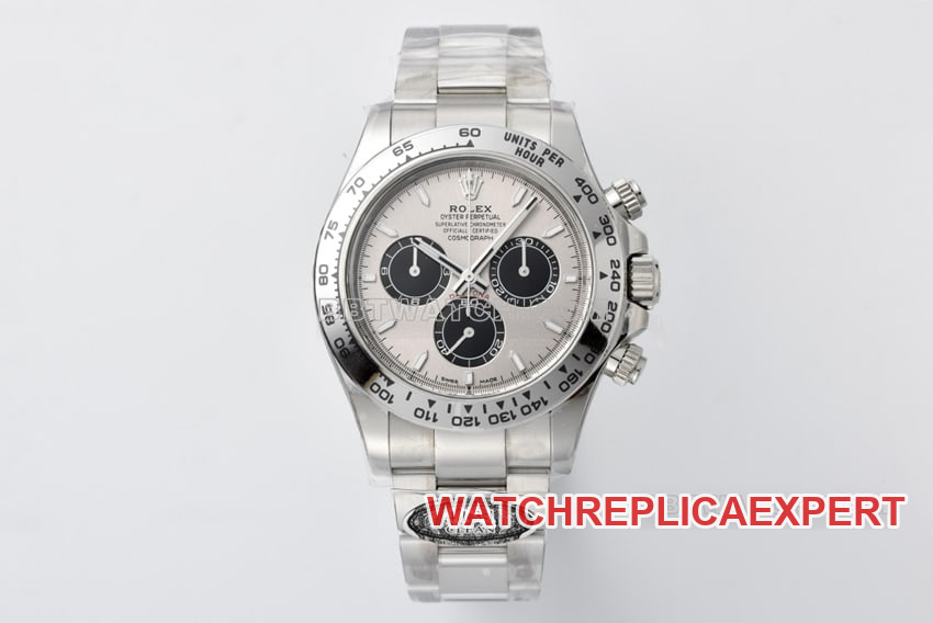 Rolex C Factory Rolex Daytona 1:1 Replica 2024 New White Gold Cement Grey 4131 Mechanical Movement Steel Strap