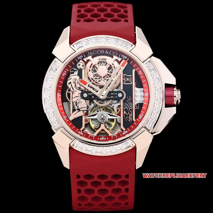 TW Factory Czech Panther Top 1:1 Replica Cristiano Ronaldo CR7 Custom Diamond Bezel Mechanical Red Rubber Model