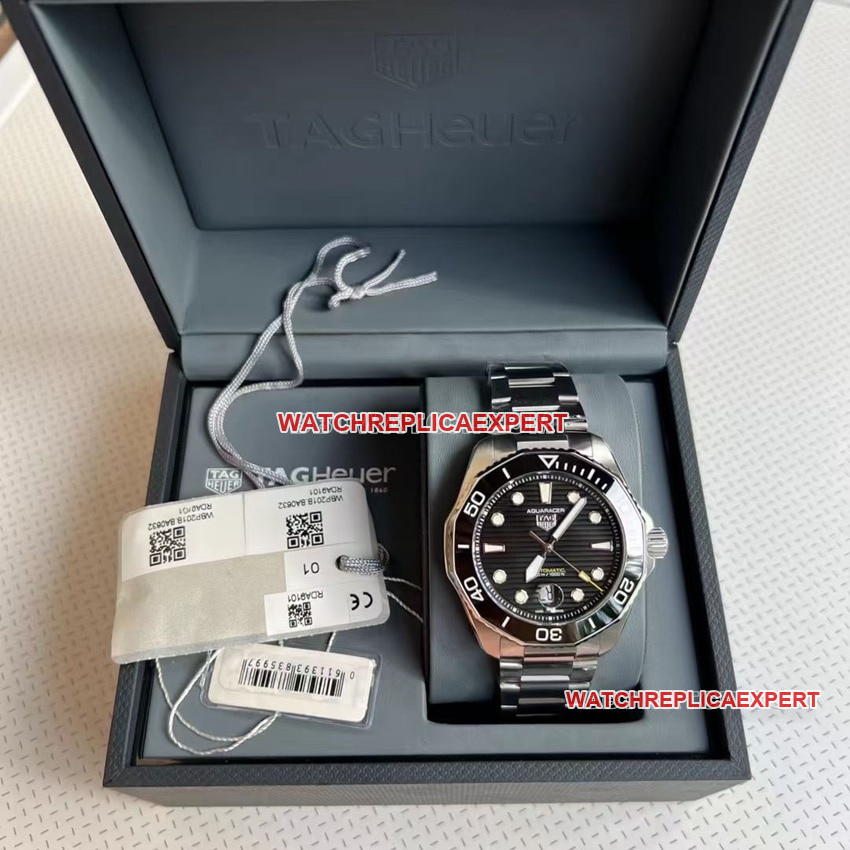 TAG Heuer Aquaracer WBP201A.BA0632 Top Original Factory schwarze mechanische Taucheruhr mit sonnengebürstetem Zifferblatt und automatischem Stahlgürtel