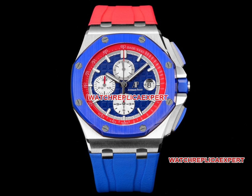 TW Factory Audemars Piguet Royal Oak Offshore 1:1 Super A Replica Blue Dial Red Inner Bezel Mechanical Watch 26400 Audemars Piguet