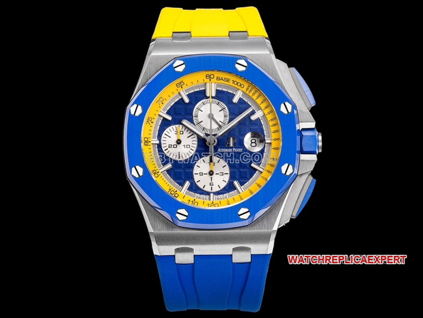 TW Factory Audemars Piguet Royal Oak Offshore Super A Replica Blue Dial Yellow Inner Bezel Mechanical Watch 26400 Audemars Piguet