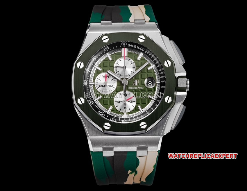 TW Audemars Piguet Royal Oak Offshore one-to-one top replica khaki green plate mechanical rubber model 26400 Audemars Piguet