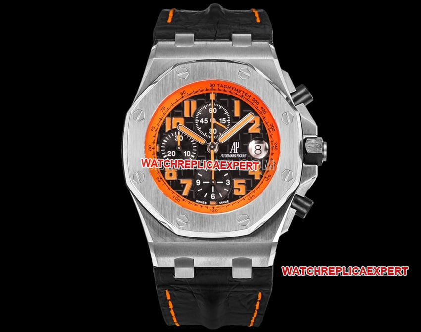 TW Audemars Piguet Royal Oak Offshore 1:1 Super A Replica Ivory Black Dial Orange Inner Bezel Mechanical Watch 26170 Audemars Piguet