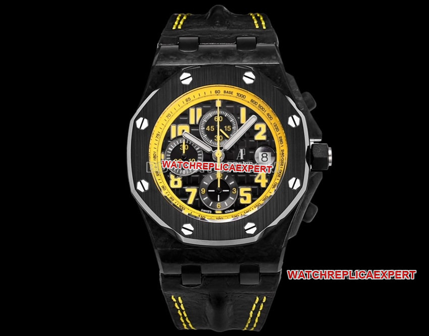 Audemars Piguet TW Factory Royal Oak Offshore 26176 Top 1:1 Replica Black Dial Yellow Inner Bezel Mechanical Watch