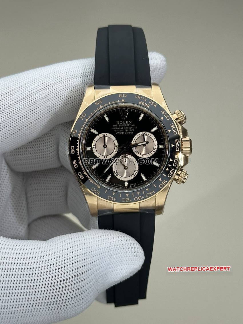 Rolex Daytona 1:1 super A Clean New Rose Gold Gummi Modèle en caoutchouc mécanique 126515